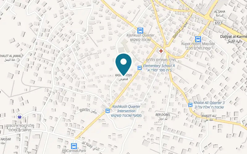 Map showing HomeBurger Dalia at Kashkosh 2 Quarter, Daliyat al-Karmel