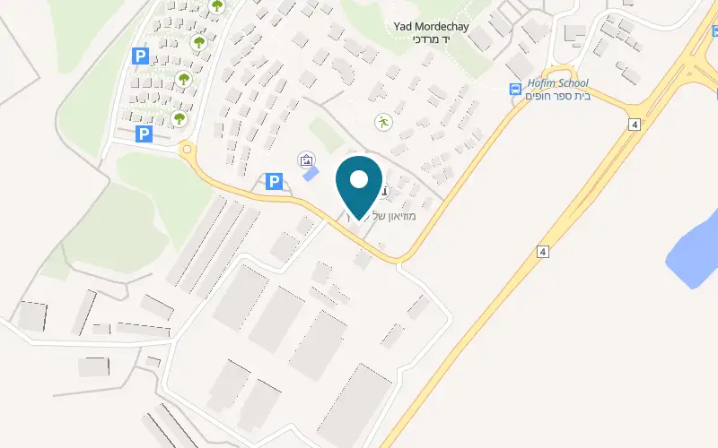 Map showing The Honey and Bee House at Kibbutz Yad Mordechai, Yad Mordechai
