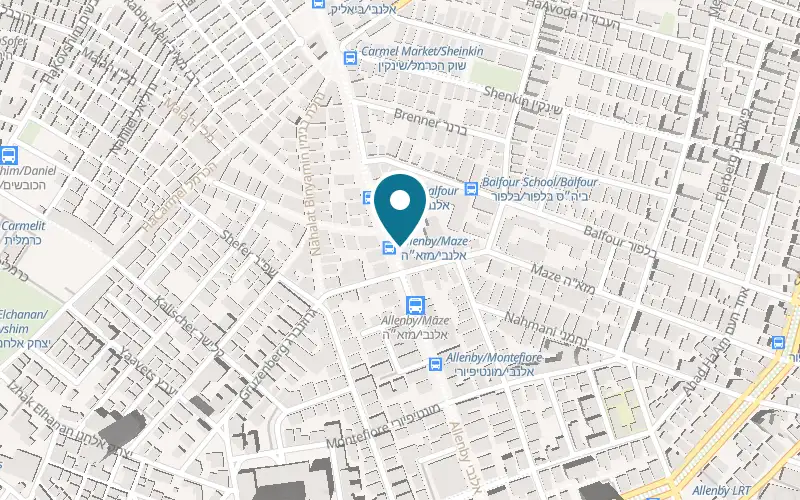 Map showing Hotel 75 at 75 Allenby Street, Tel Aviv-Yafo