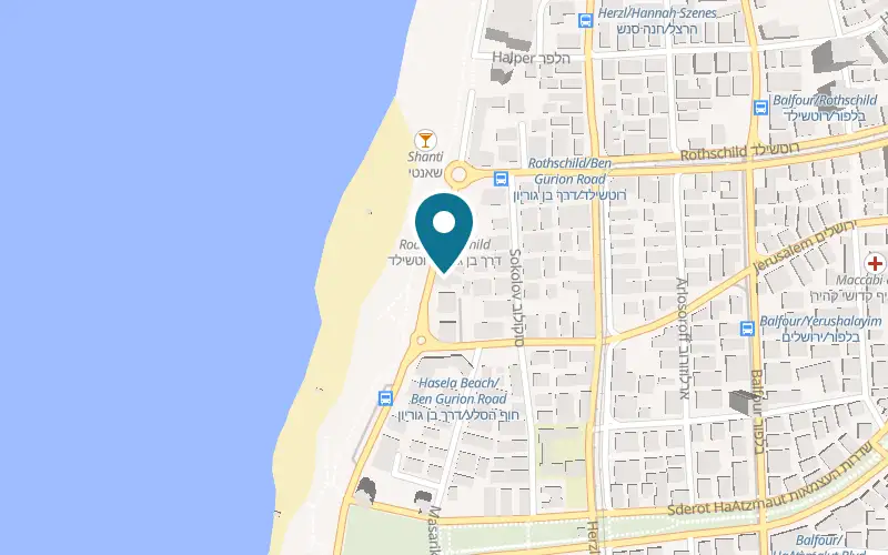 Map showing Hotel Bat Yam at 53 Ben Gurion Road, Bat Yam