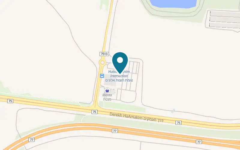 Map showing Hummus Eliyahu at Hutzot Alonim, Alonim junction, Alonim