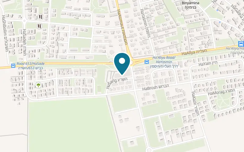 Map showing Hummus Eliyahu Binyamina at 2 HaSarig Street, HaPil compound, Binyamina-Giv'at Ada