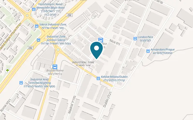 Map showing Hummus Eliyahu Sderot at 2 Paris Street, Tapuz petrol station, Sderot