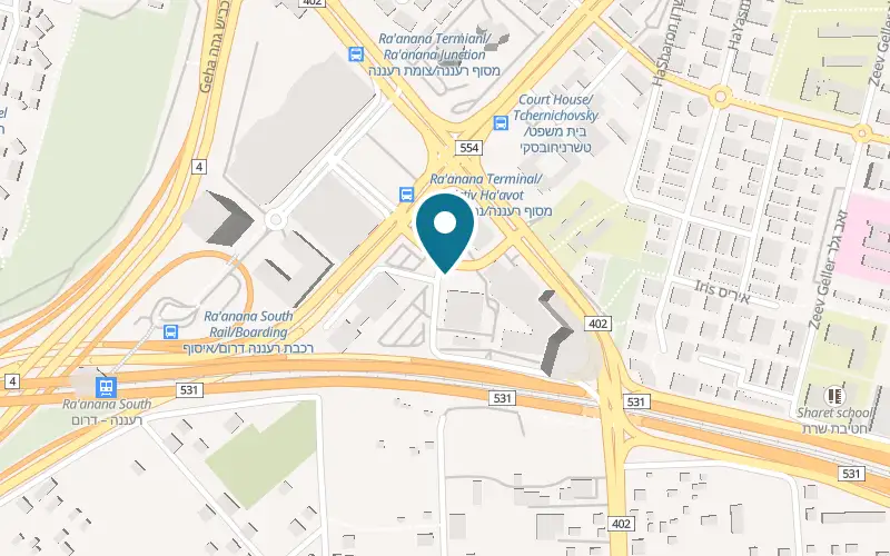 Map showing Humongous at 1 HaTakhana Street, Kfar Saba