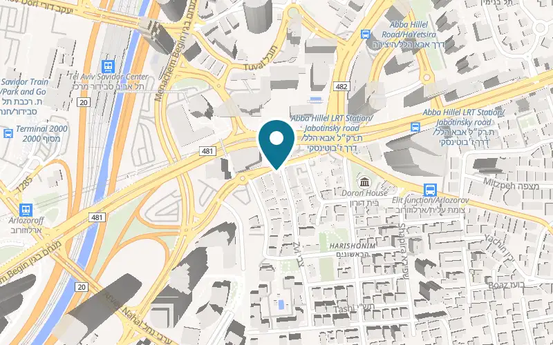 Map showing Humus HaMaayan at 2 Tzvi Street, corner of 10 HaMaayan Street, Bursa, Ramat Gan