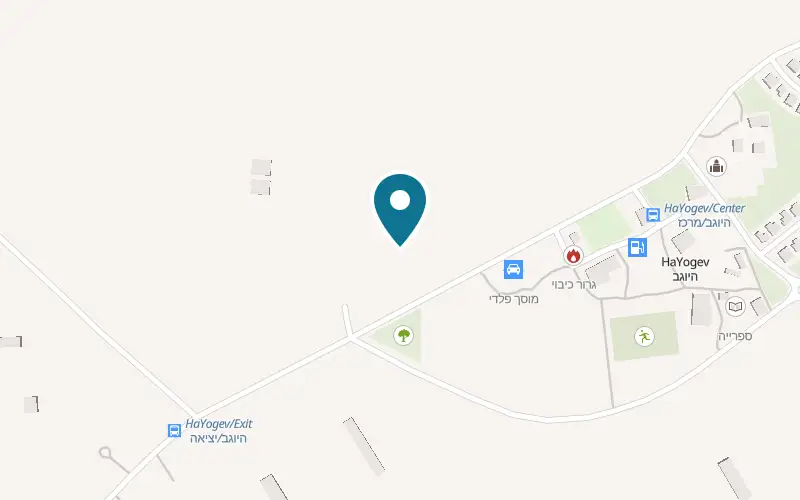 Map showing iCook: Doron's Kitchen at Moshav HaYogev, HaYogev