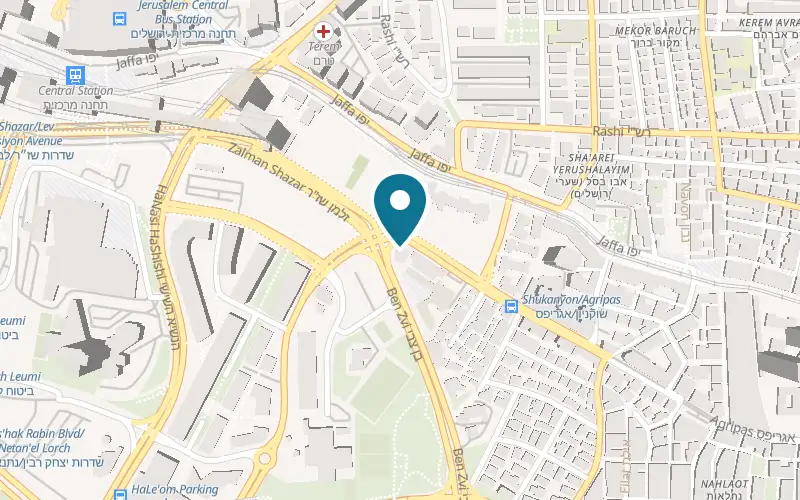 Map showing Ima at 55 Shmuel Baruch Street, by Mahane Yehuda market, Jerusalem