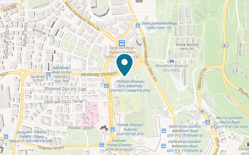 Map showing The Inbal Jerusalem at 3 Jabotinsky Street, Jerusalem