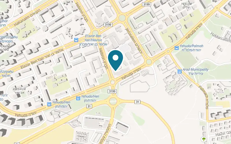 Map showing Inbar Hotel at 38 Yehuda Street, Arad