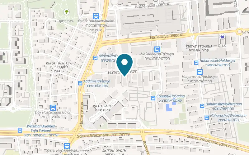 Map showing InsideOut at 11B HaYetzira Street, Ra'anana