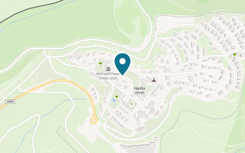 Map showing Iruach Ezer & Bilha at Kibbutz Hanita, Hanita