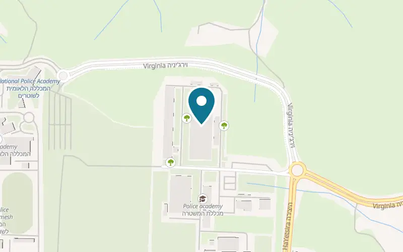 Map showing Israel Police Heritage Center at 1 Virginia Avenue, National Police Academy, West Industrial Zone, Beit Shemesh