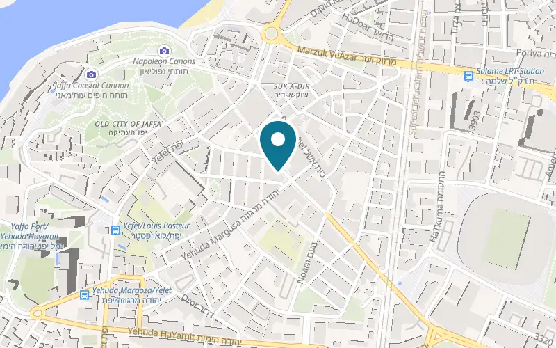 Map showing Italkiya BaPishpeshim at 16 Olei Zion Street, Jaffa Flea Market, Tel Aviv-Yafo