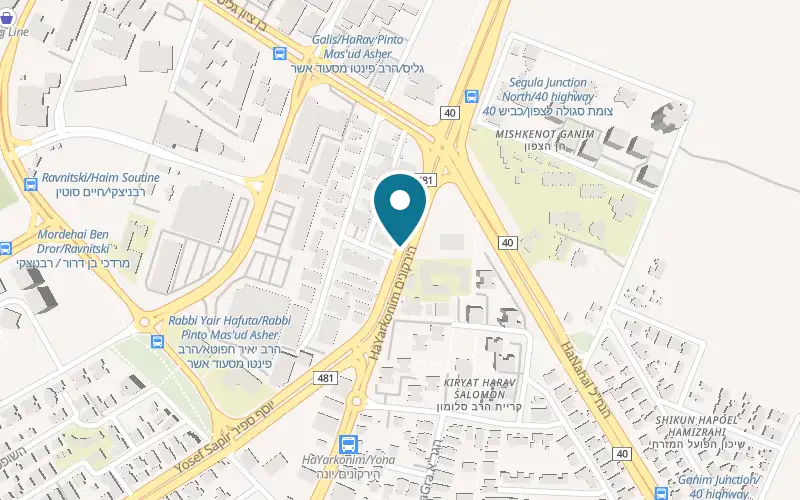 Map showing Izakaya Sushi Market at 43 HaYarkonim Street, Segula junction, Petah Tikva