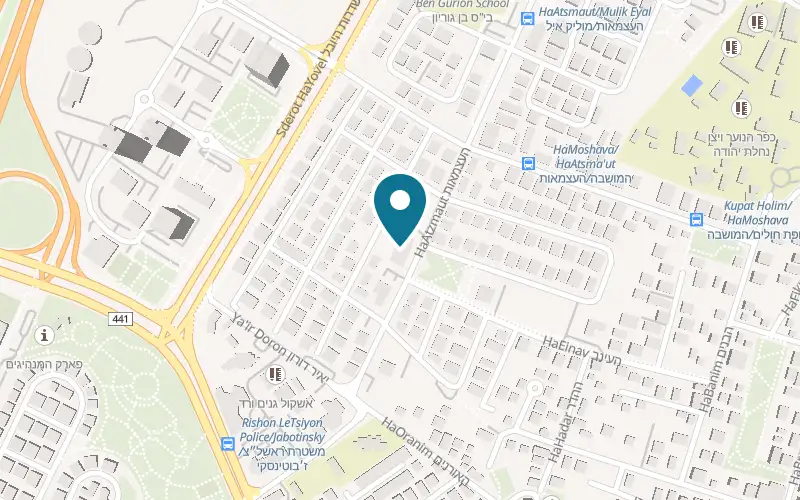 Map showing Jetlek at 21 HaAtsmaut Street, Nahalat Yehuda, Rishon LeZion