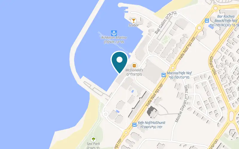 Map showing Joya at 9 HaNamal Street, Ashkelon Marina, Ashkelon