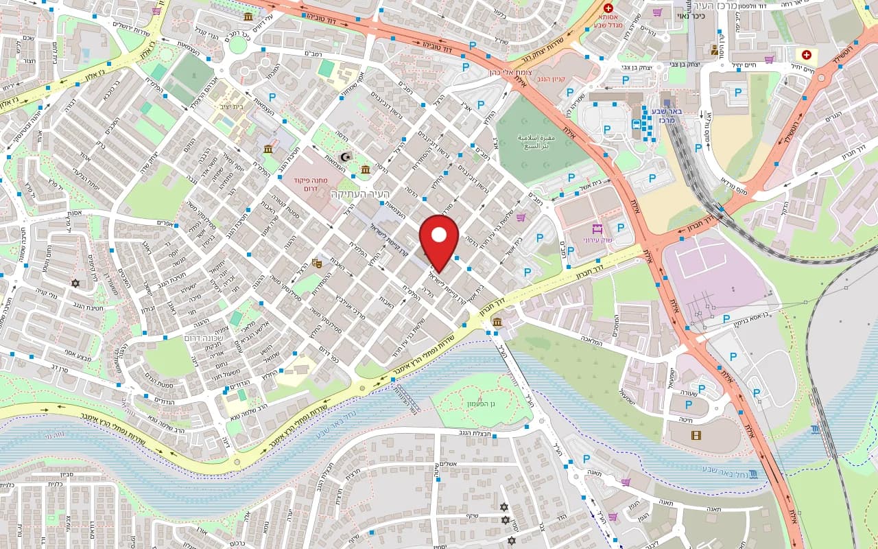 Map showing Kabab Emuna at 58 KKL Street (Keren Kayemet LeIsrael), Old City, Beer Sheva
