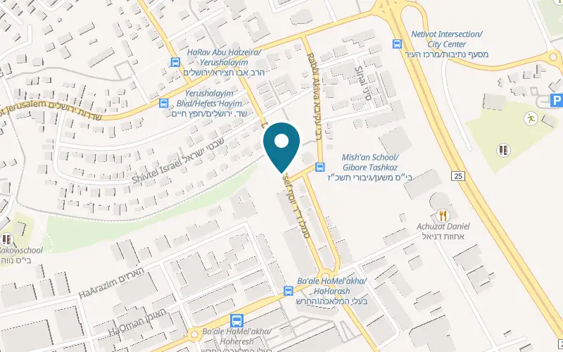 Map showing Karniburger Bar at 78 Dr. Yosef Samelo Street, Netivot