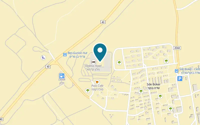 Map showing Kedma Hotel at Kibbutz Sde Boker, Sde Boker