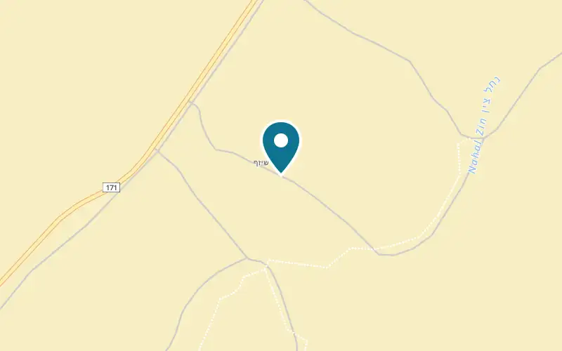Map showing Kerem Shezaf at An upper tributary of Nahal Tzin, in the Negev Highlands, Mitzpe Ramon
