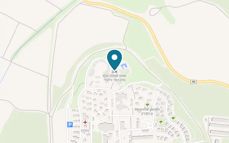 Map showing Kfar Giladi Hotel at Kibbutz Kfar Giladi, Upper Galilee, Kfar Giladi