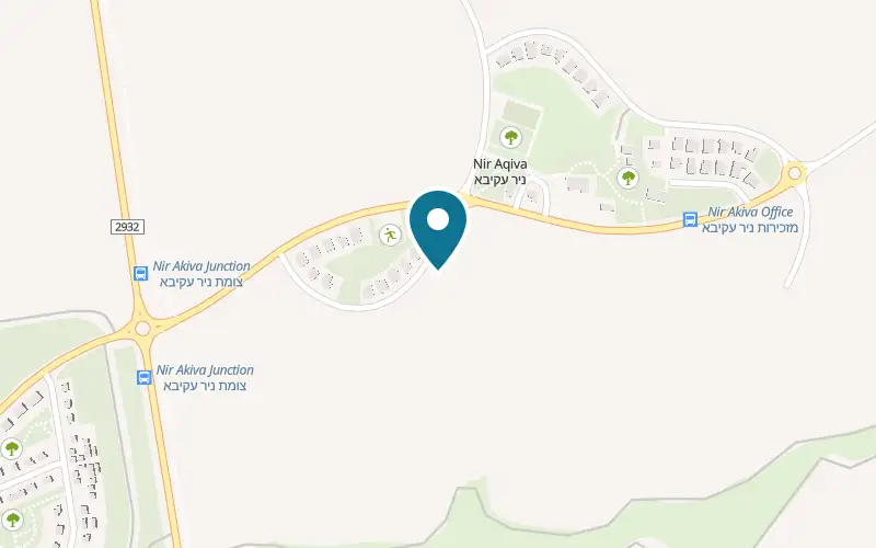 Map showing Kfar Navon at Moshav Nir Akiva, Nir Akiva