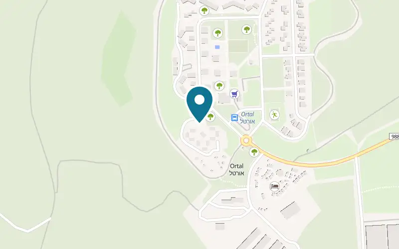 Map showing Kibbutz Ortal Tourism at Kibbutz Ortal, Ortal