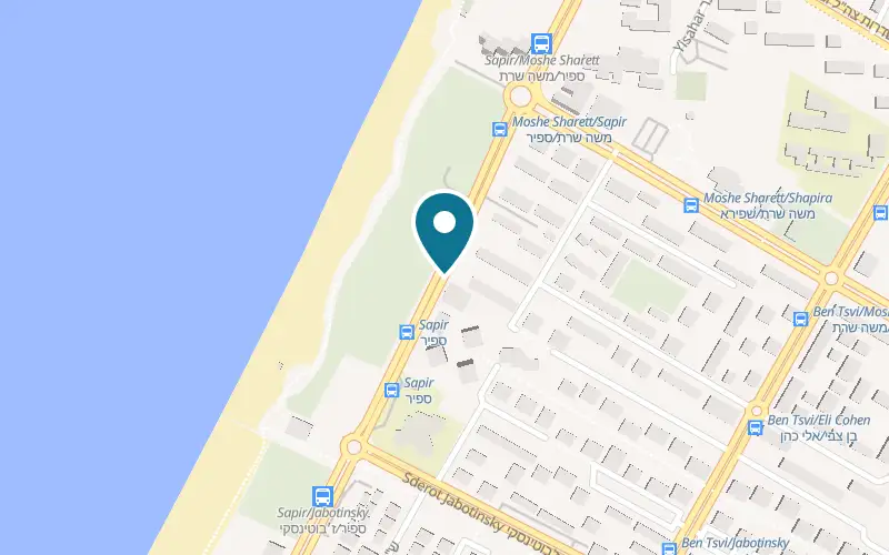 Map showing Kimau at 25 Sderot Pinhas Sapir, Kiryat Yam