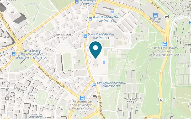 Map showing King David Hotel at 23 King David Street, Jerusalem