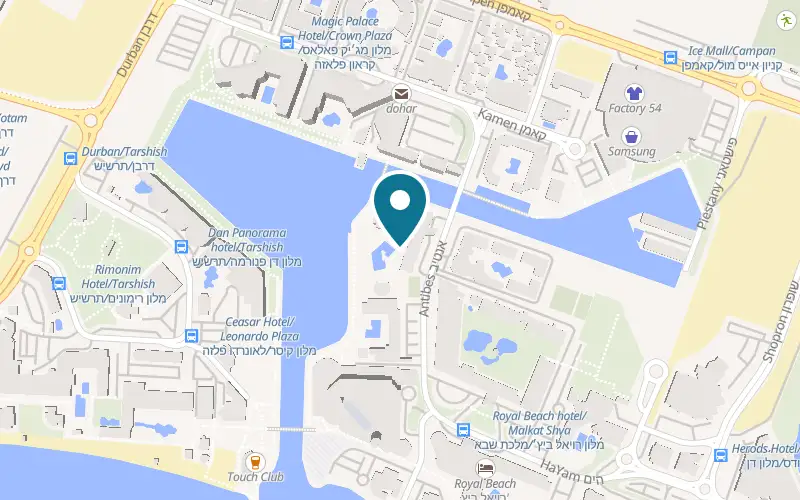 Map showing King Solomon Eilat at North Beach, on the lagoon, Eilat