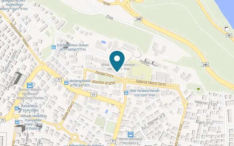 Map showing Kinorot Hotel at 9 Zeidel Street, Tiberias