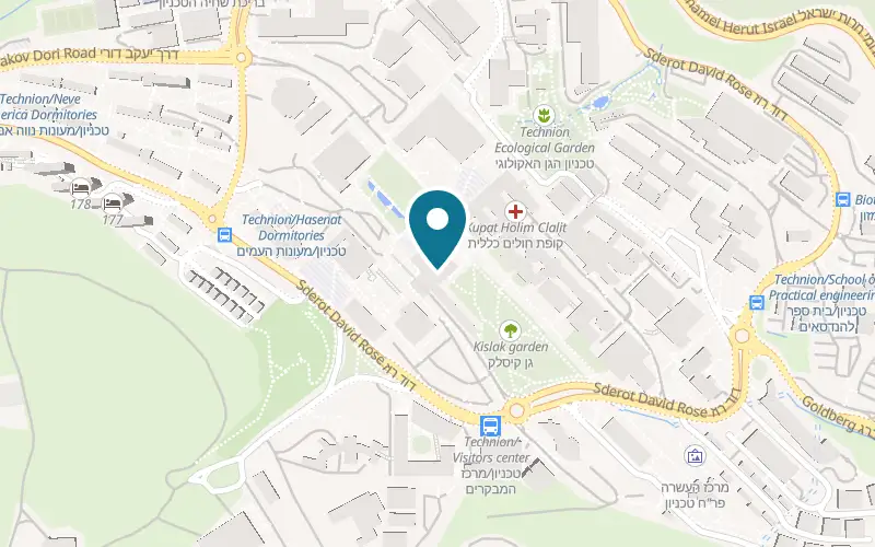 Map showing Kivsa Shora at The Student House, Technion campus, Haifa