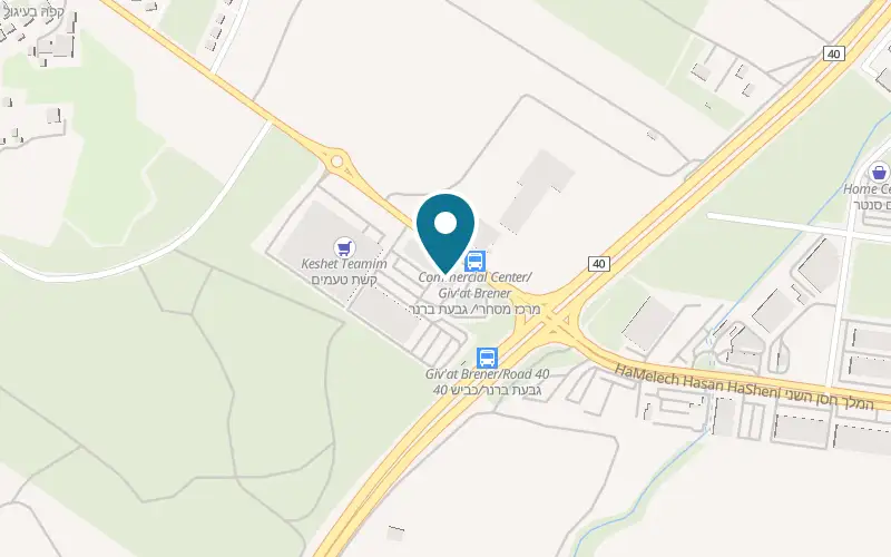 Map showing Kiyoshi Sushi Bar at Givat Brenner shopping compound, behind the Sadash fuel station, Givat Brenner