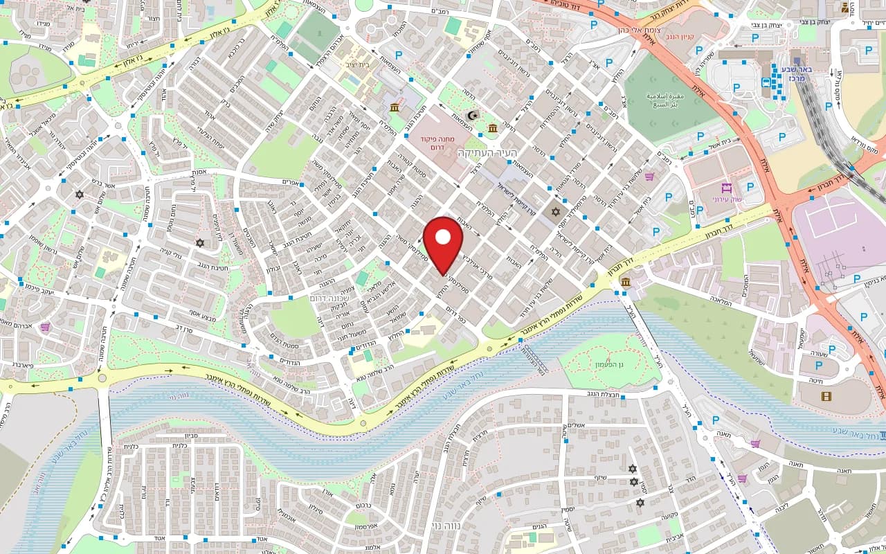 Map showing Koh Thai at 23 Smilansky Street, Old City, Beer Sheva