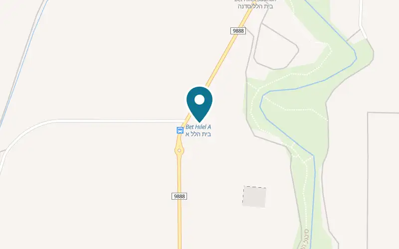 Map showing Kurlender Farm Lodging at Moshav Beit Hillel, Beit Hillel