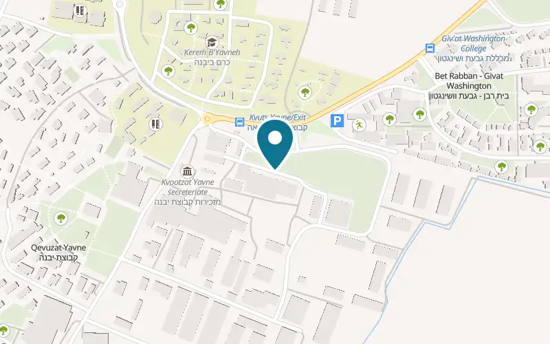 Map showing Kvutzat Yavne Food Products Factory Shop at The Kvutzat Yavne Food Products factory, Kvutzat Yavne, Kvutzat Yavne