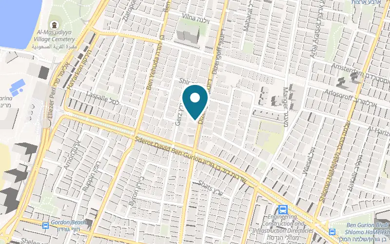 Map showing La Lasagna at 177 Dizengoff Street, Tel Aviv-Yafo