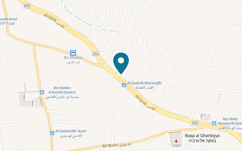 Map showing La Pasta at 66 al-Quds Street, Baqa al-Gharbiyye
