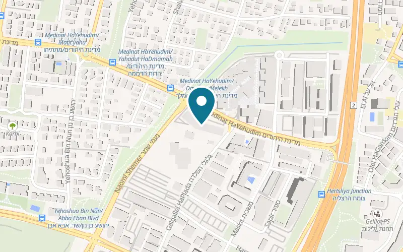 Map showing La Vaca Loca at 60 Medinat HaYehudim Street, Herzliya