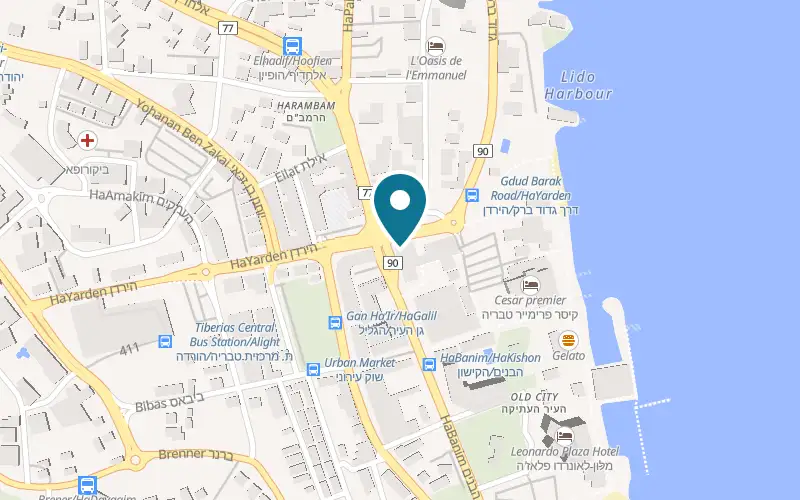 Map showing Laguna at 2 HaBanim Road, Tiberias