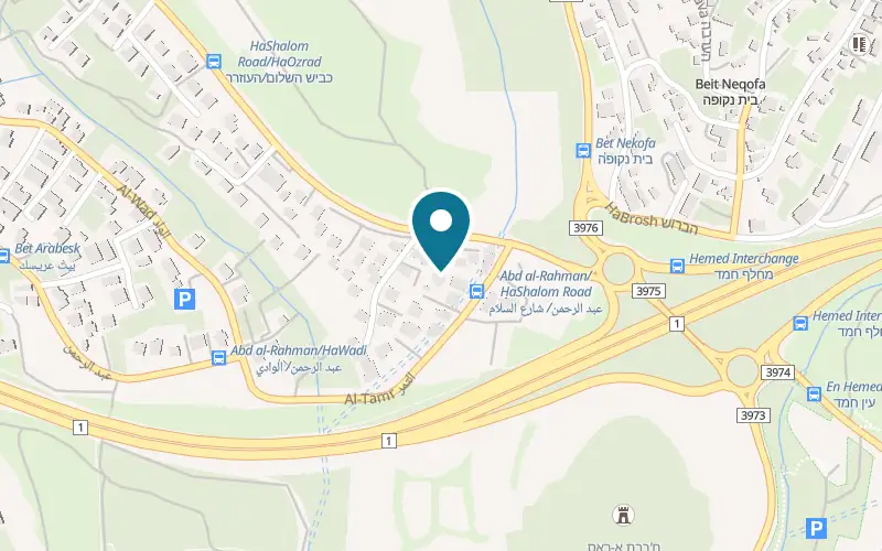 Map showing The Lebanese Restaurant at 88 Derekh HaShalom, Abu Ghosh