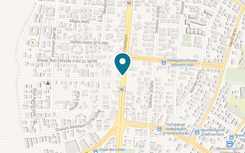 Map showing Lehem Refael at 77 HaAtzmaut Street, Kiryat Ata