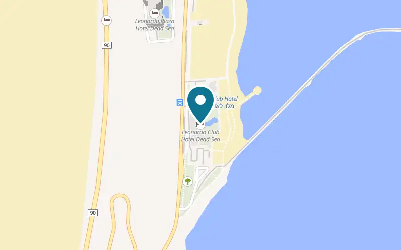 Map showing Leonardo Club Dead Sea at Ein Bokek, Dead Sea, Neve Zohar