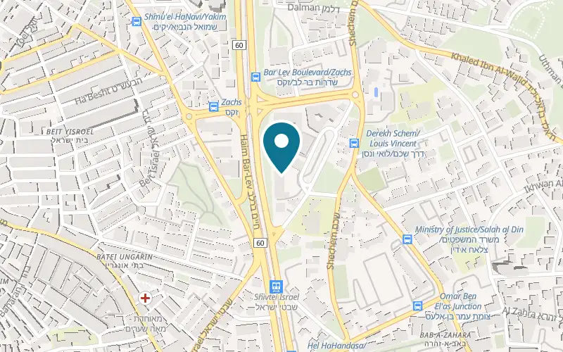 Map showing Leonardo Hotel Jerusalem at 9 Saint George Street, Jerusalem