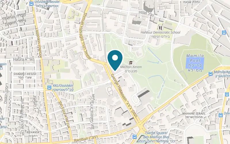Map showing Leonardo Plaza Hotel Jerusalem at 1 HaRav Avida Street, by King George Street, Jerusalem