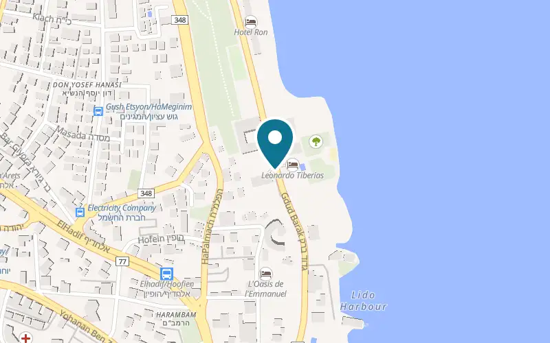 Map showing Leonardo Tiberias at Gdud Barak Road, Tiberias