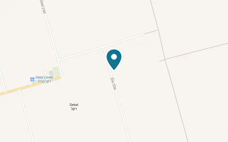 Map showing Tzimer Lev HaBustan at 25 Ela Street, Dekel
