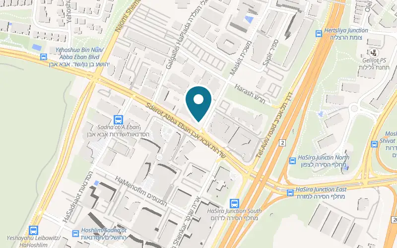Map showing Liv Herzliya at 32 Maskit Street, Herzliya