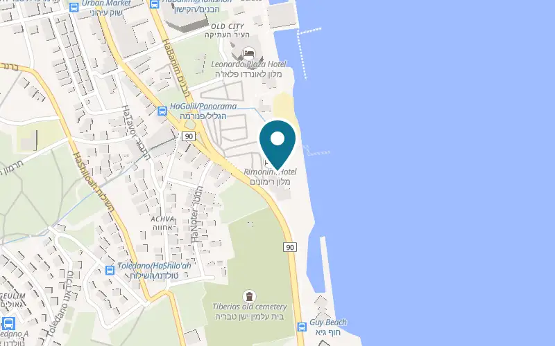 Map showing Lotte at Galei Kinneret hotel, 1 Eliezer Kaplan Boulevard, Tiberias