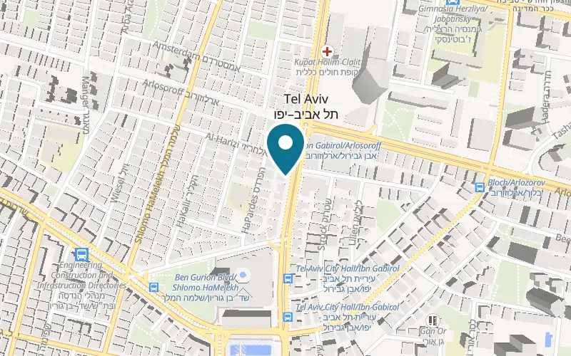 Map showing Lotus Beauty at 85 Ibn Gabirol Street, Tel Aviv-Yafo